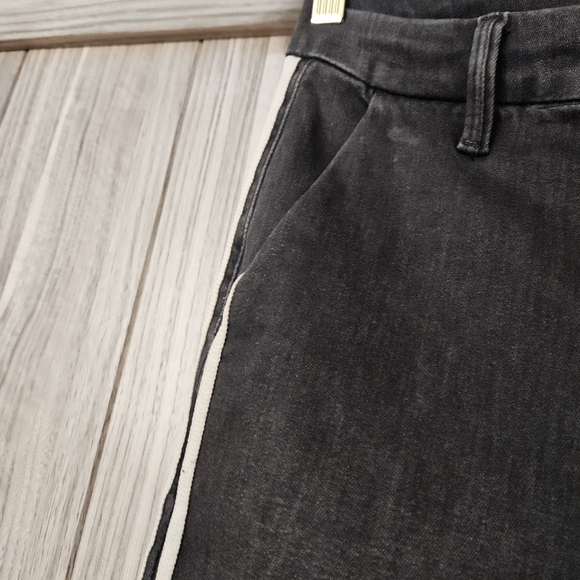 MOTHER Insider Striped Crop Step-Hem Fray Jeans in Guilty Racer - Picture 7 of 13